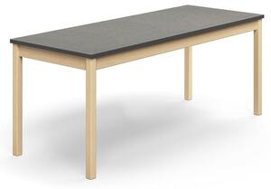 AJ Produkty Stůl DECIBEL, 1800x700x720 mm, akustické linoleum, bříza/tmavě šedá