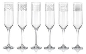 Crystalex sklenice na šampaňské geometrické tvary Uma 200 ml 6KS