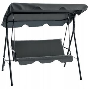 Zahradní houpačka pro 3 osoby Outsunny s baldachýnem 172x110x153 cm šedá