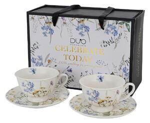 Porcelánový šálek na noze s podšálkem Royal Melody 250 ml sada 2ks