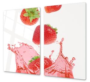 Ochranná deska čerstvé jahody ve šťávě - 52x60cm / S lepením na zeď
