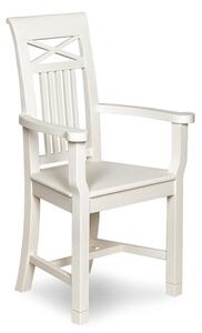 Bílá židle s područkami ve středomořském stylu