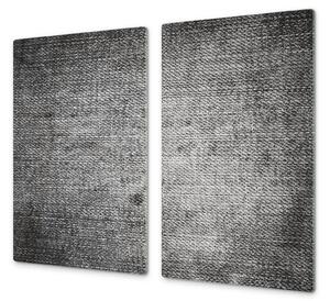 Ochranná deska textura černo šedé jeans - 52x60cm / S lepením na zeď