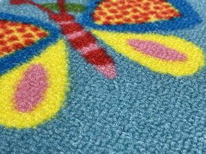 Vopi | Dětský koberec Motýlek 5271 modrý - 60 x 60 cm