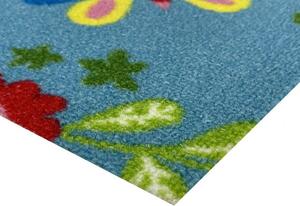 Vopi | Dětský koberec Motýlek 5271 modrý - 200 x 200 cm