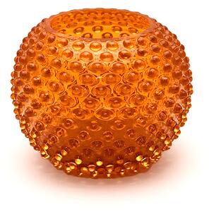 Sklárna Častolovice - Váza 18cm - Hobnail - Ananas - oranžová