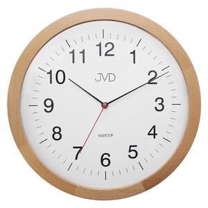 JVD Dřevěné kulaté tiché netikající hodiny JVD NS22009/68 (hodiny s tichým chodem)