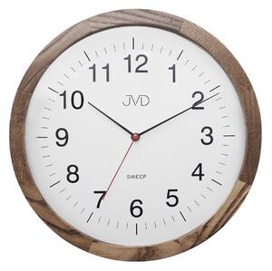 JVD Dřevěné kulaté tiché netikající hodiny JVD NS22009/78 (hodiny s tichým chodem)