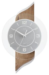 JVD Nástěnné dřevěné skleněné netikající tiché hodiny JVD NS22004/11 (hodiny s tichým chodem)