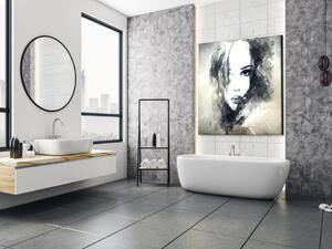 Obraz skleněný abstraktní portrét ženy - 40 x 40 cm