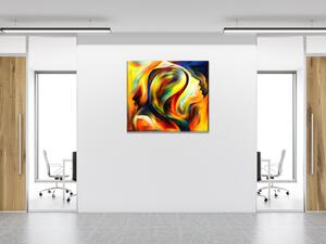 Obraz skleněný abstraktní on a ona - 40 x 40 cm