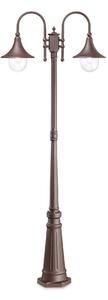 Venkovní sloupkové svítidlo Ideal Lux Cima PT2 Coffee 246840 E27 2x60W IP43 hnědé