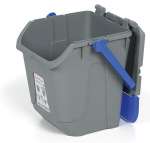 Plastový odpadkový koš na třídění odpadu ECOLOGY, šedá/modrá
