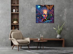 Obraz skleněný kytice umělá inteligence Psychedelic Dreamer - 40 x 40 cm