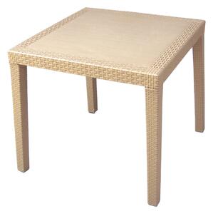 Zahradní stůl Ratan Lux, 73 x 75,5 x 75,5 cm, champagne