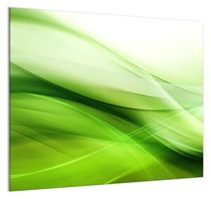 Sklo do kuchyně abstraktní sytě zelená vlna - 50 x 50 cm