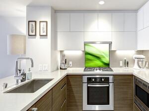 Sklo do kuchyně abstraktní sytě zelená vlna - 30 x 40 cm
