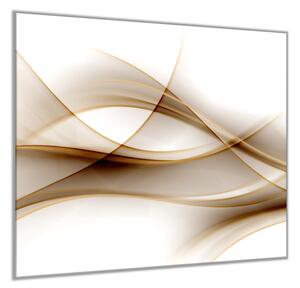 Ochranný skleněný panel abstrakt hnědo béžová vlna - 30 x 60 cm