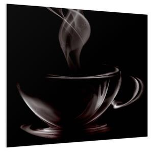 Sklo do kuchyně abstraktní hrnek kávy - 52 x 60 cm