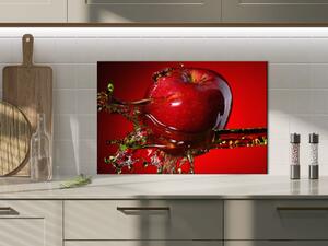 Sklo do kuchyně červené jablko ve vodě - 40 x 40 cm