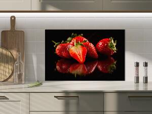 Sklo do kuchyně čerstvé červené jahody - 30 x 60 cm