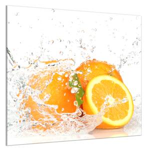 Sklo do kuchyně pomeranč ovoce ve vodě - 30 x 60 cm