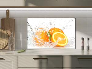 Sklo do kuchyně pomeranč ovoce ve vodě - 34 x 72 cm