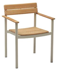 FRITZ HANSEN Zahradní židle s područkami Pelagus, Teak, Light Ivory
