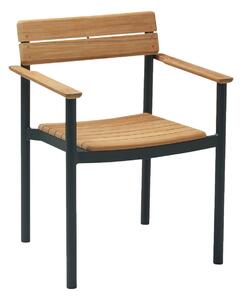 FRITZ HANSEN Zahradní židle s područkami Pelagus, Teak, Hunter Green