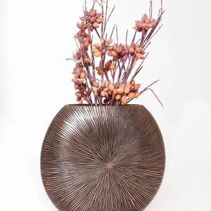 Ozdobná váza ATENA 50, sklolaminát, výška 50 cm, bronz/měď + černá