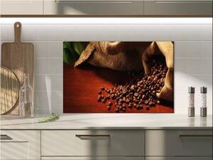 Sklo do kuchyně rozsypaná káva z pytle - 30 x 60 cm