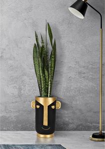 Vysoká váza z polyresinu v černo-zlaté barvě 40 cm Tribal – Mauro Ferretti