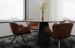 Šedý kulatý mramorový jídelní stůl Marco Barotti Tivoli 119 cm