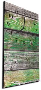 Nástěnné hodiny 30x60cm oprýskané zelené dřevo - plexi