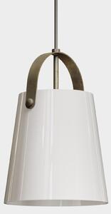 Il Fanale 287.01.OOB Bell, závěsné svítidlo v kombinaci antické mosazi a bílého skla, 1x15W LED E27, prům. 21cm