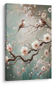Obraz květinová větev s ptáky