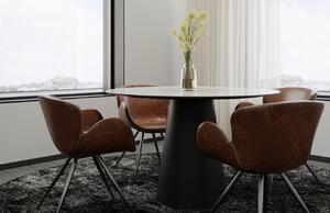 Bílý kulatý mramorový jídelní stůl Marco Barotti Tivoli 119 cm