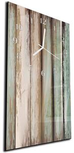 Nástěnné hodiny 30x60cm malovaný motiv dřeva - plexi