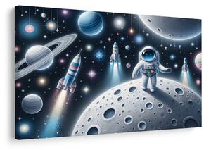 Obraz dětský astronaut na Měsíci