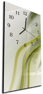Nástěnné hodiny 30x60cm přírodně zelená vlna - plexi