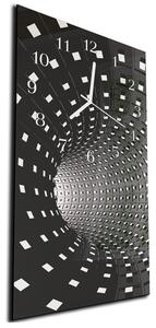 Nástěnné hodiny 30x60cm abstraktní tunel 3D - plexi