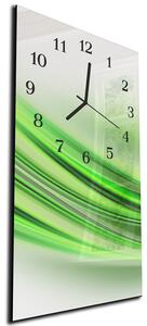 Nástěnné hodiny 30x60cm vector zelená vlna - plexi