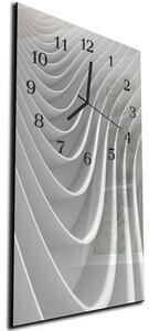 Nástěnné hodiny 30x60cm bílo šedá kreativní vlna - plexi