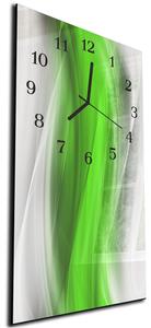 Nástěnné hodiny 30x60cm ostře zelená vlna - plexi