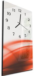 Nástěnné hodiny 30x60cm červená abstraktní vlna - plexi