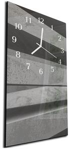 Nástěnné hodiny 30x60cm šedé betonové pruhy - plexi