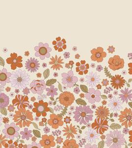 Obrazová tapeta s retro květinovým vzorem, krémová, 159592, Floral Fever, Esta Home