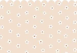 Dětská obrazová tapeta s kopretinami, bílo-béžová, 159594, Floral Fever, Esta Home
