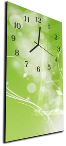 Nástěnné hodiny 30x60cm třpyt na zeleném podkladu - plexi