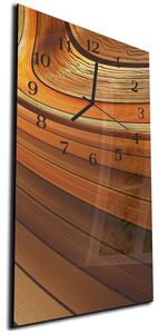 Nástěnné hodiny 30x60cm abstraktní hnědé dřevo - plexi